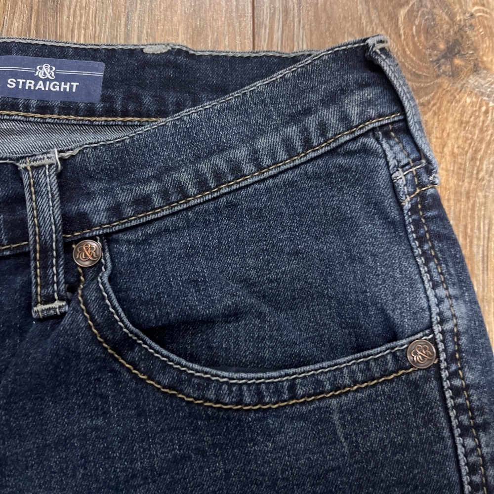 Rock & Republic Jeans Mens 38x32 Blue Rebellion Straight Leg Denim - Picture 5 of 13